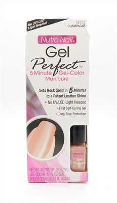 Nutra Nail Gel Perfect 5 Minute Gel-Color Manicure Champagne: Activator .25 Oz., Gel-Color .17 Fl Oz., Brush Cleaner .17 Fl Oz.