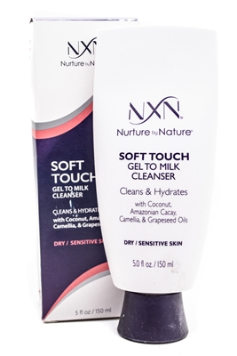 NXN Nurture by Nature SOFT TOUCH Gel to Milk Cleanser for Dry/Sensitive Skin  5 fl oz