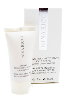 Nina Ricci SKIN REPLENISHING DAY CREAM SPF15, Firms, Smoothes, Protects  .17 fl oz