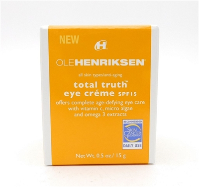 Ole Henricksen Total Truth Eye Cream SPF 15 .5 Oz.