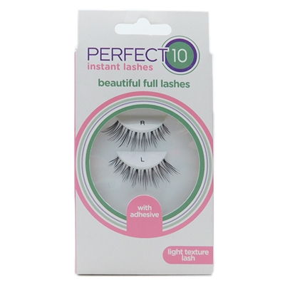 Perfect 10 Instant Lashes Light Texture Lash: 2 Strip Lashes, Lash Adhesive