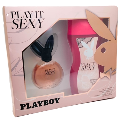 Playboy press to play PLAY IT SEXY Set:  Eau de Toilette  1.35 fl oz,  Shower Gel  8.4 fl oz