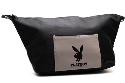 PPlayboy TOILETRY BAG, aprox 12"x7", 100% Polyester, Zippered Closure,  3.5"x5" external pouch