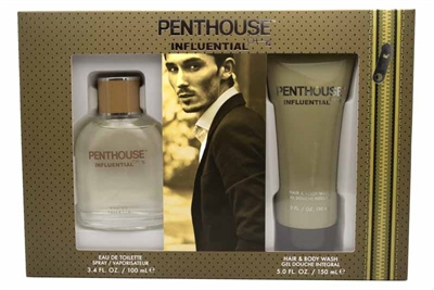 Penthouse INFLUENTIAL Eau de Toilette 3.4oz and Hair & Body Wash 5 fl oz set