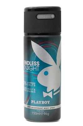 Playboy ENDLESS NIGHT 24H Deodorant Body Spray for Him   150 ml