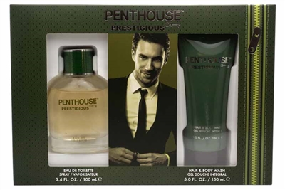 Penthouse PRESTIGIOUS Eau de Toilette 3.4oz and Hair & Body Wash 5 fl oz set