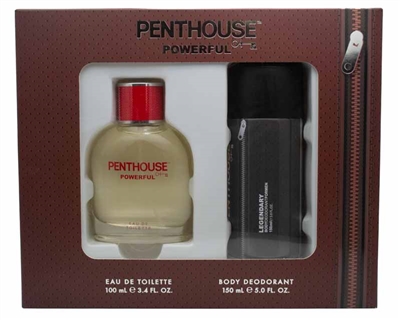 Penthouse POWERFUL Eau de Toilette 3.4oz and Legendary Body Deodorant for Men  5 fl oz set