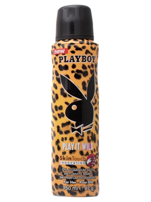 Playboy PLAY IT WILD 24H Deodorant Body Spray for Her, Skin Touch Innovation 0% Aluminum Salts  150 ml