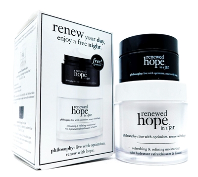 Philosophy Renewed Hope in a Jar: Refreshing & refining moisturizer 2 Fl Oz., Overnight Recharging & Refining Moisturizer .5 Fl Oz.