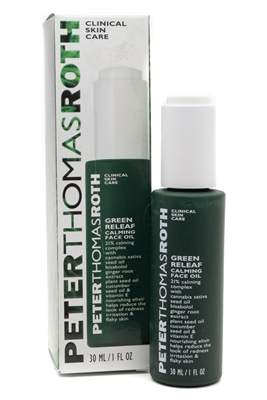 Peter Thomas Roth GREEN RELEAF Calming Face Oil: Hemp Derived Cannabis  Sativa Seed Oil, Calming Facial Oil, Relieves the look of Inflammation  1 fl oz