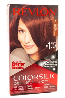 Revlon ColorSilk Beautiful Color 31 Dark Auburn,  one application