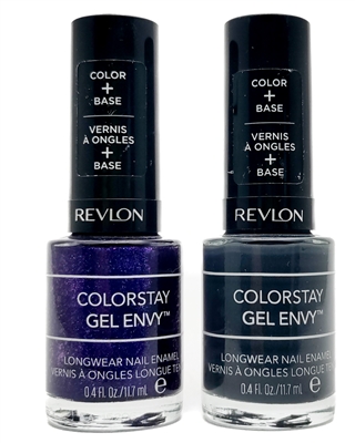 Revlon ColorStay Gel Envy Longwear Nail Enamel set of 2: 430 Showtime, 500 Ace of Shades  (.4 fl oz each)