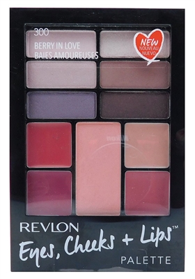 Revlon Eyes, Cheeks + Lips Palette 300 Berry In Love: Shadow .04 Oz., Blush .13 Oz., Lipstick .03 Oz., Lip Gloss .03 Oz.