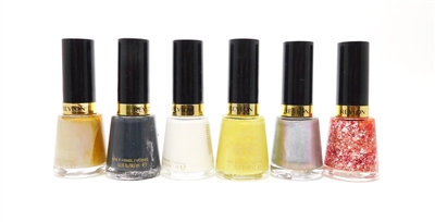 Revlon Nail Enamel 6 Color Set: Graceful, Iconic, Ethereal, Zealous, Smoldering, Graffiti Top Coat (each .5 Fl Oz.)