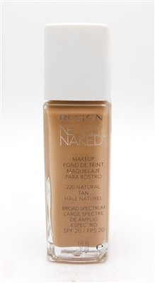 Revlon Nearly Naked Makeup Broad Spectrum SPF 20 220 Natural Tan 1 Fl oz.