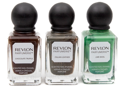 Revlon Parfumerie Scented Nail Enamel Set of 3; Italian Leather. Chocolate Truffle and Lime Basil (.4 fl oz each)