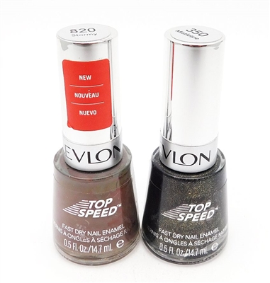 Revlon Top Speed Fast Dry Nail Enamel set of 2: 820 Stormy, 350 Mistletoe (each .5 Fl Oz.)