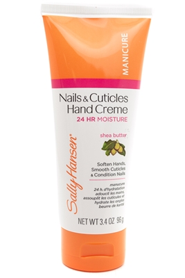 Sally Hansen MANICURE Nail & Cuticle Hand Creme, 24hr Moisture with Shea Butter.  Soften Hands, Smooth Cuticles and Condition Nails  3.4oz