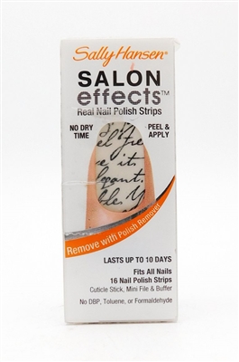 Sally Hansen Salon Effects Real Nail Polish Strips 410 Love Letter: 16 Nail Polish Strips, Cuticle Stick, Mini File & Buffer