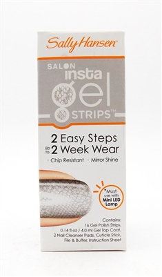 Sally Hansen Salon Insta Gel Strips 510 Sss-Snake Eyes!: 16 Gel Polish Strips, Gel Top Coat .14 Fl Oz., 2 Nail Cleanser Pads, Cuticle Stick, File & Buffer