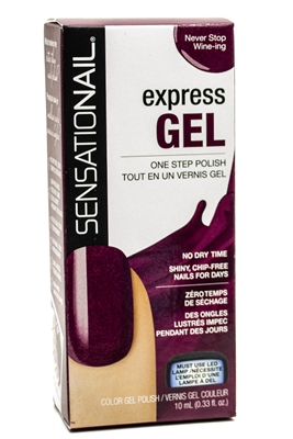 SensatioNail EXPRESS GEL One Step Polish, No Dry Time, Must Use LED Lamp,  Never Stop Wine-ing  .33 fl oz