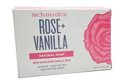 schmidt's ROSE + VANILLA Natural Soap with Exfoliating Vanilla Bean  5oz
