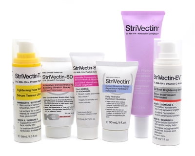 StriVectin Skin Care 5 Pack; Face Serum, Concentrate for Stretch Marks, Intensive Concetrate for Stretch Marks and Wrinkles, Antioxidant Defense Lotion, Brightening Serum,  New No Box