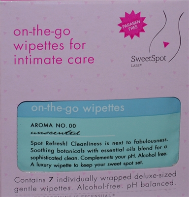 SweetSpot on-the-go wipettes Unscented- 7 Wipettes  Great for Travel