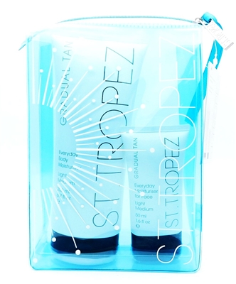 St. Tropez Gradual Tan Set: Everyday Body Moisturiser light medium 6.7 Fl Oz., Everyday Moisturiser for Face light medium 1.6 Fl Oz.