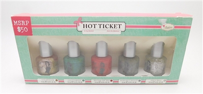 The Balm Cosmetics Hot Ticket Nail Enamel 5 Color Nail Polish Set: Goldfinger, Counterfeit, Better Off Red, Dodged A Bullet, Disco Ball (each .5 Fl Oz.)