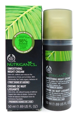 The Body Shop Nutriganics Smoothing Night Cream 1.69 Fl Oz.