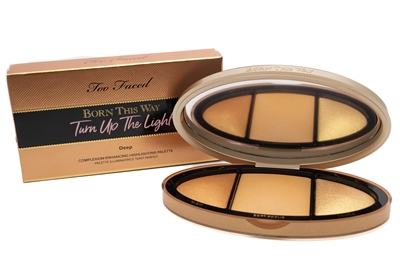 Too Faced BORN THIS WAY Turn Up The Light Complexion Enhancing - Highlighting Palette, Deep   .1oz total