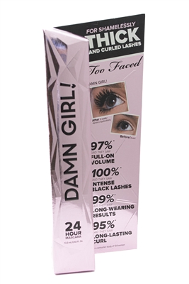 Too Faced DAMN GIRL! 24 Hour Mascara with Infinity Brush, Hydrophilic Black   .43 fl oz