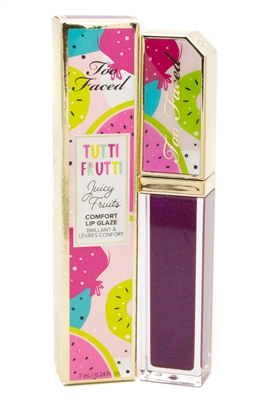 Too Faced TUTTI FRUITTI Juicy Fruits Comfort Lip Glaze, Plum Crazy  .24 fl oz