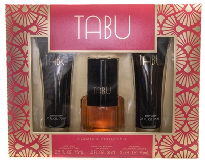 TABU Signature Collection: Body Lotion 2.5 fl oz, Eau de Cologne Spray 1.25 f oz, Body Wash 2.5 fl oz