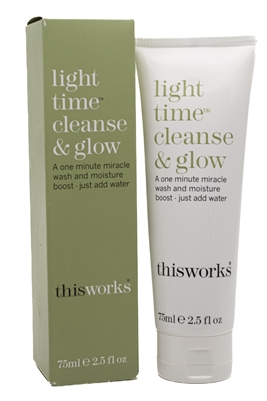 this works* LIGHT TIME Cleanse & Glow  One Minute Miracle Wash  and Moisture Boost  2.5 fl oz