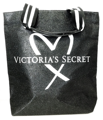 Victoria's Secret Black Glamour Glitter Tote