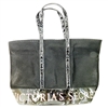 Victoria's Secret Black Mesh and Plastic Tote with Zipper