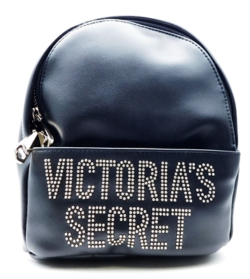 Victoria's Secret Black Studded Glam Rock Mini Backpack with Zippers