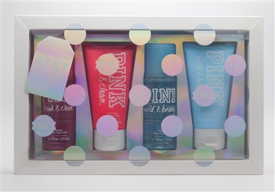 Victoria's Secret PINK Fresh & Clean/Wild & Breezy set includes 2.5 Oz Body Mists & 2.5 Oz Body Lotions