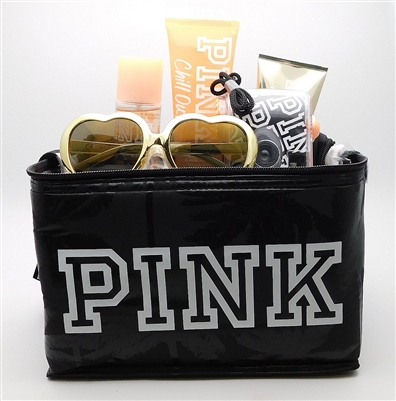 Victoria's Secret PINK Beach Life Set: Sunglasses, Sun Kissed Body Mist 2.5 Fl Oz., Luminous Body Bronzer 2.5 Fl Oz., Chill Out After Sun Soother 3.4 Fl Oz., Waterproof Disposable Camera