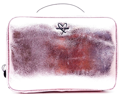 Victoria's Secret Pink Metallic 3 Piece Travel Bag with Zippers