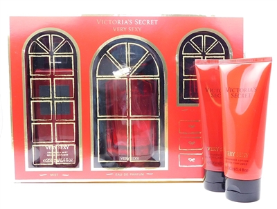 Victoria's Secret Very Sexy Box Set: Fragrance Mist 8.4 Fl Oz., Eau De Parfum 3.4 Fl Oz. and .25 Fl Oz., Fragrance Wash 3.4 Fl Oz., Fragrance Lotion 3.4 Fl Oz.