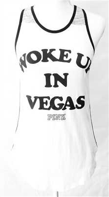 Victoria's Secret 'Woke Up In Vegas Pink' black and white Tank Top Size XS