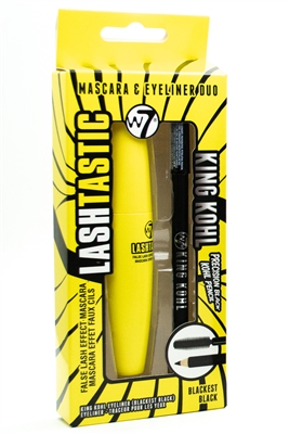 w7 False Lash Effect LASHTASTIC Mascara & Eyeliner Duo: Mascara .5 fl oz and King Kohl Precision Black Kohl Pencil .03oz, Blackest Black