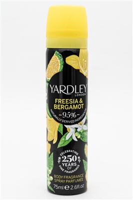 Yardley London FREESIA & BERGAMOT Body Fragrance Spray  2.6 fl oz