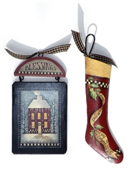 Lynne Andrews "Inspirations" Christmas Collection #3 Good Tidings Stocking and House Blessing