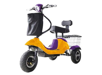 Mini Rickshaw 48V Mobility Scooter Dual - Purple and Yellow
