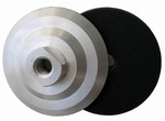 4 inch Velcro Back-up Pad, Aluminum, Rigid, 5/8 inch -11 Thread