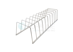 Pouch Sterilization Racks, Stainless Steel - 10 slots, 1.5" spacing, 16.5" x 4" x 4"